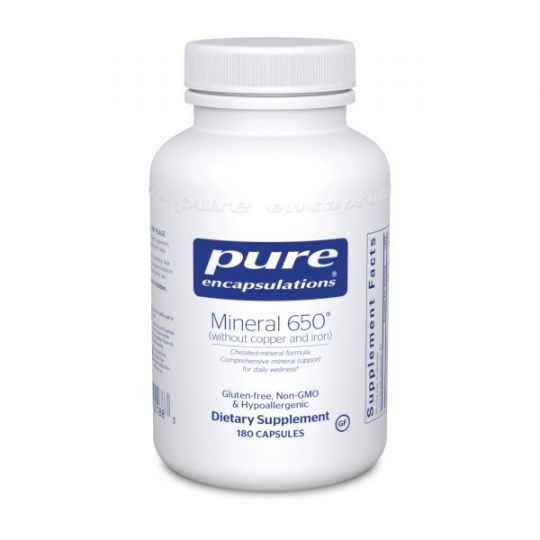 Pure Encapsulations Mineral 650 w/o Cu &Fe 180's